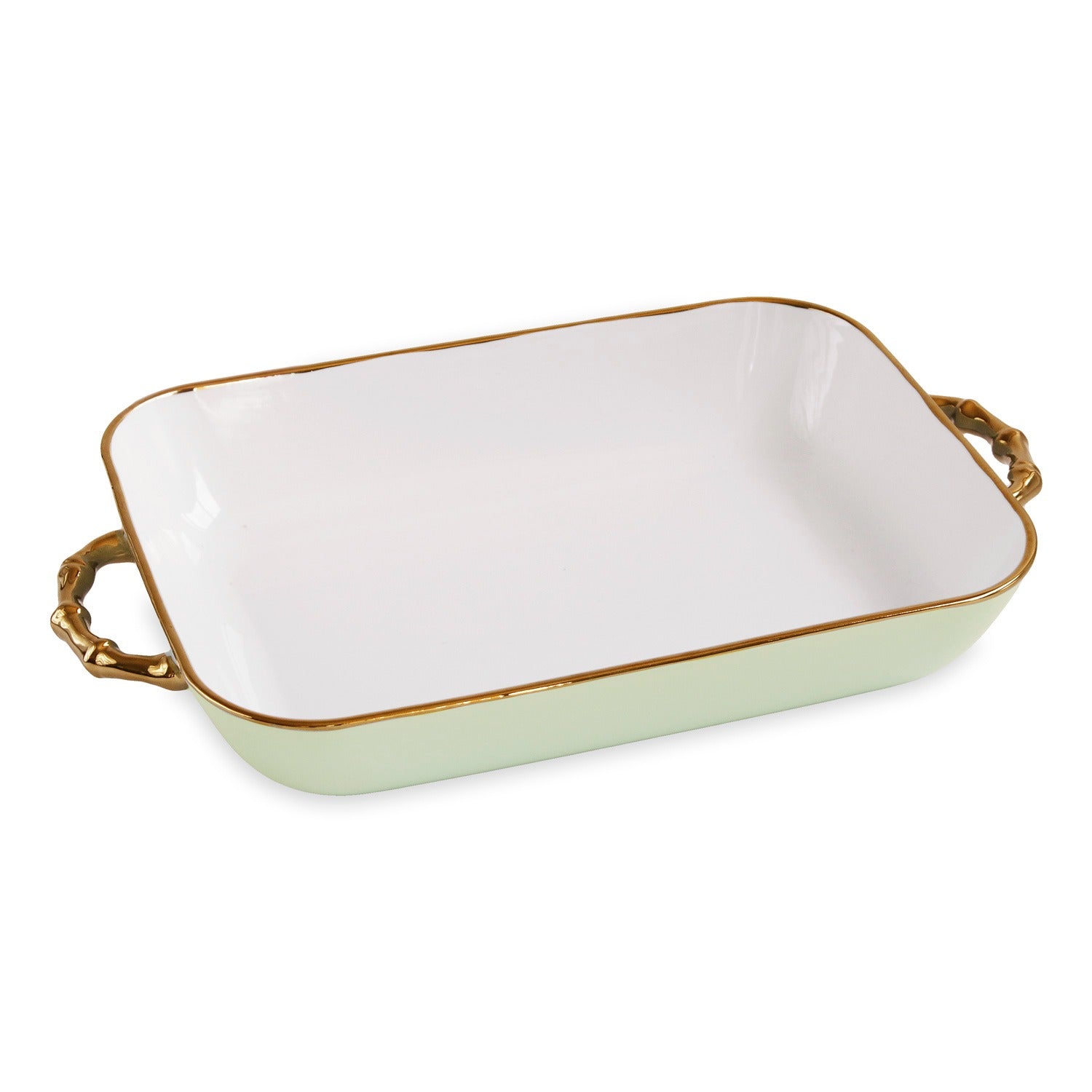 CERAMIC Bambu Rectangular Casserole (Pistachio & White)