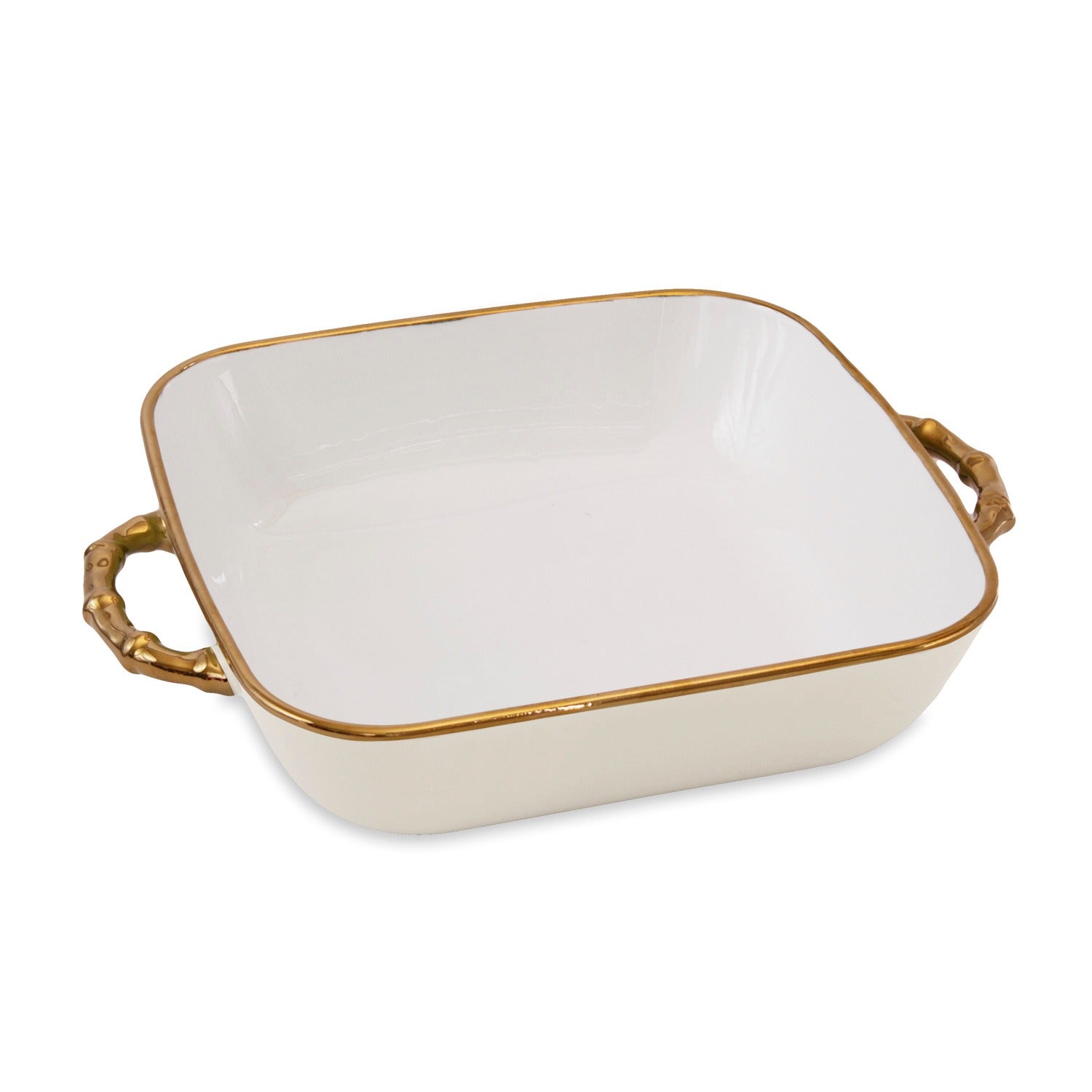 CERAMIC Bambu Square Casserole (Cream & White)