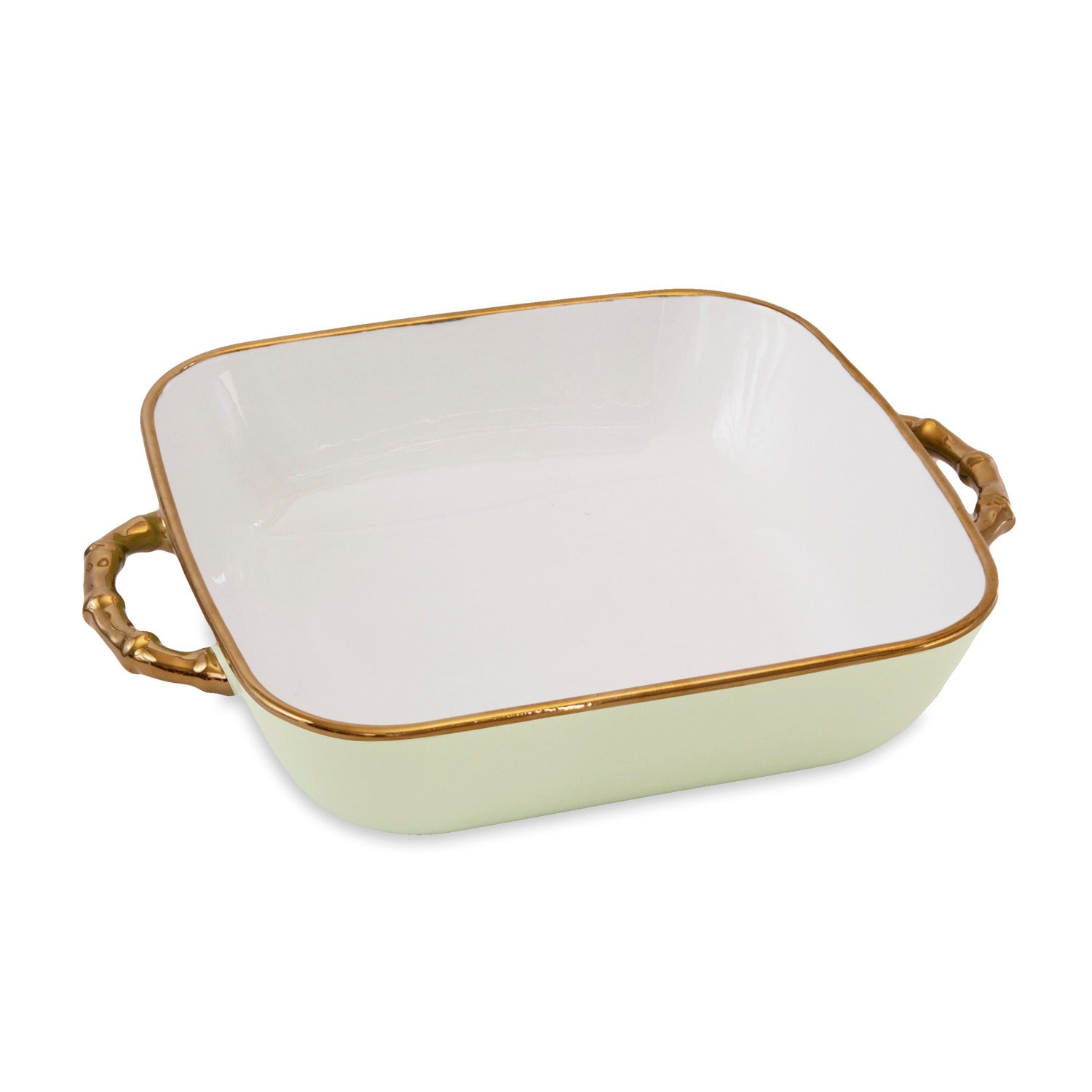 CERAMIC Bambu Square Casserole (Pistachio & White)