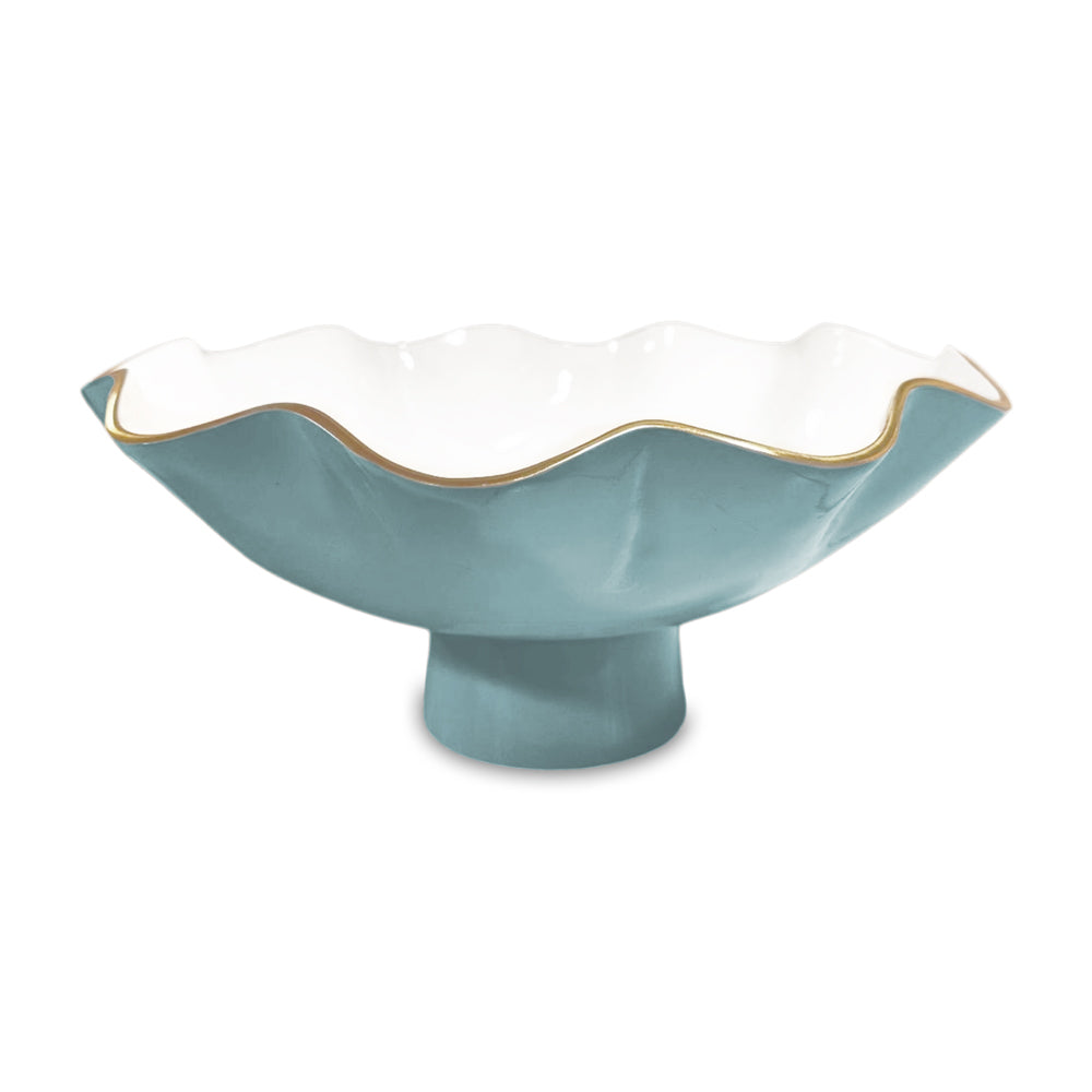 ENCANTO Carola Large Pedestal (Turquoise and White)