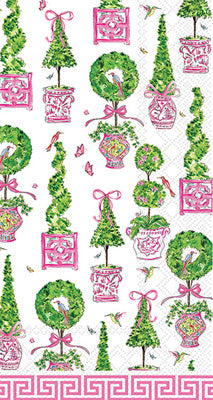 Guest Towel | Pink Topiaries