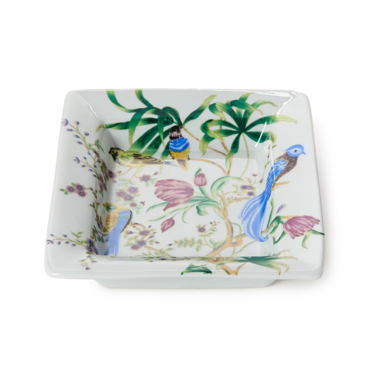 7.5" Bird & Blossom Chinoiserie Decorative Tray