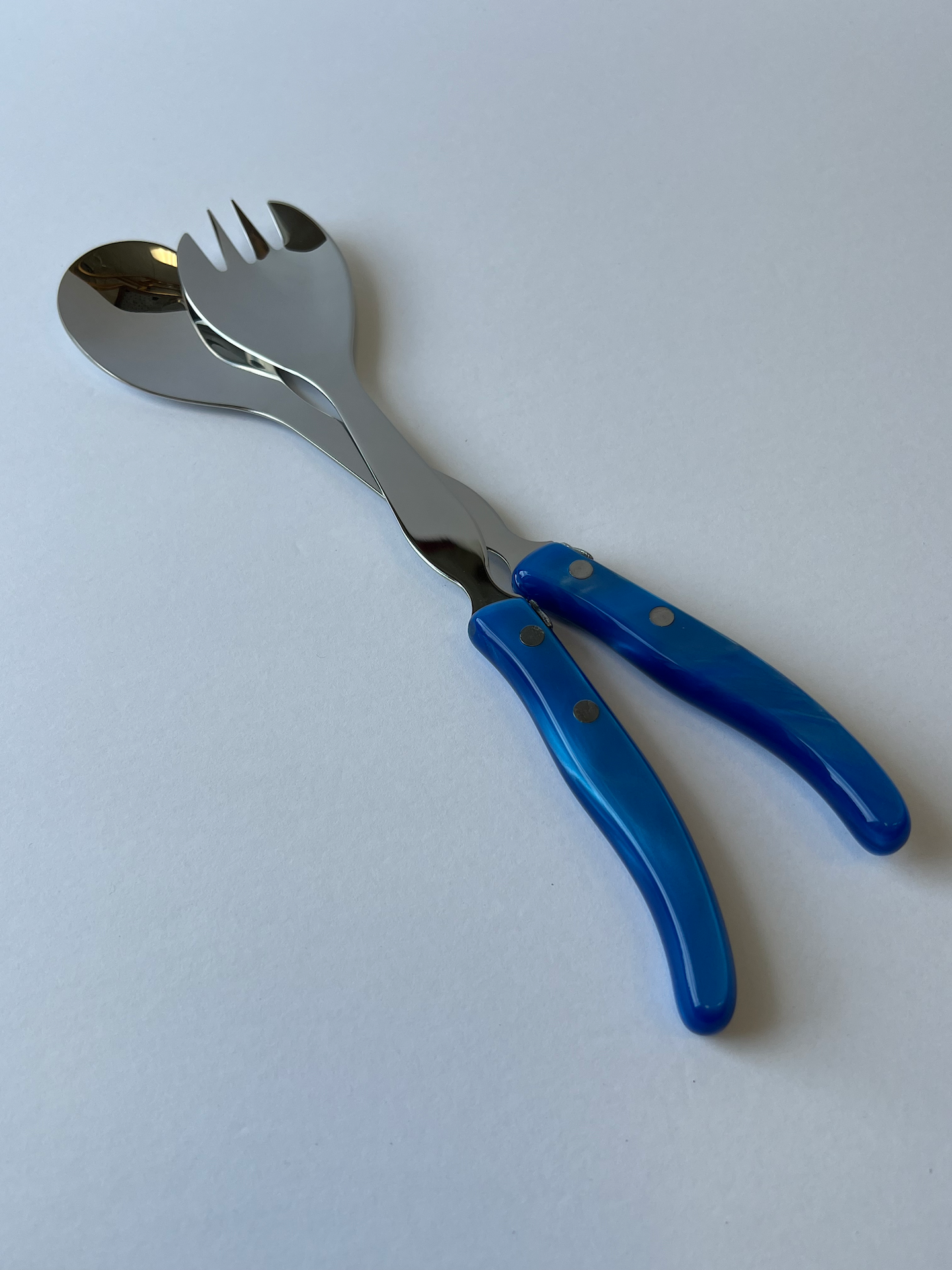Berlingot Salad Service | Bright Blue Handle