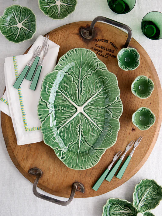 Green Small Oval Cabbage Platter