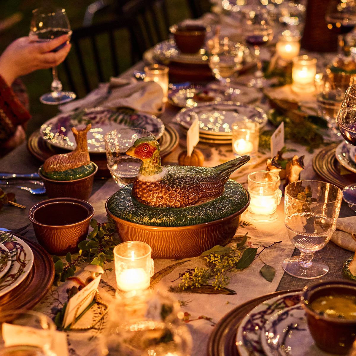 Forest Walk Pheasant Baker with Lid - Multi