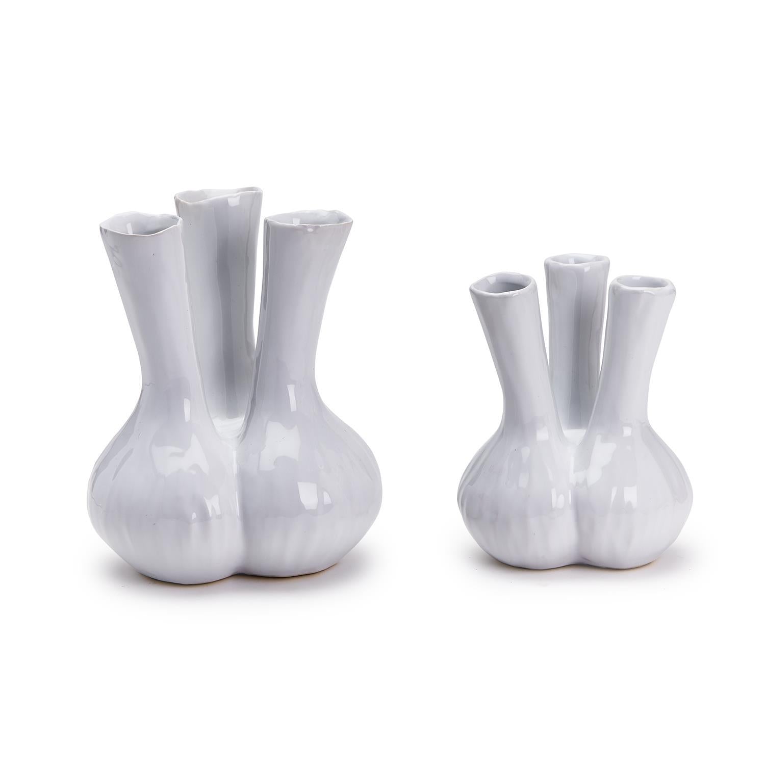 White 3 Stem Vase - Large