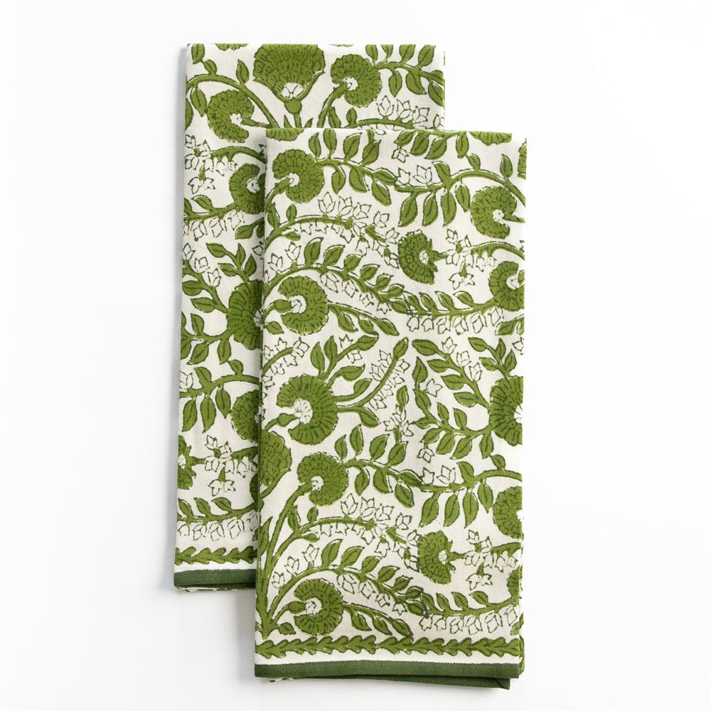 Cactus Flower Lettuce Green Tea Towel