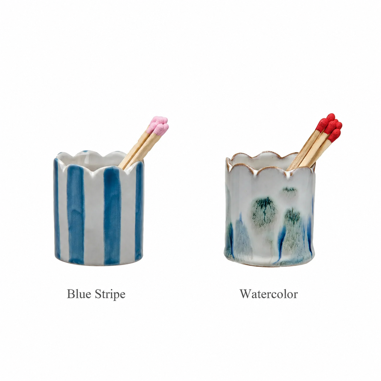 Stoneware Matchstick Holder with Striker