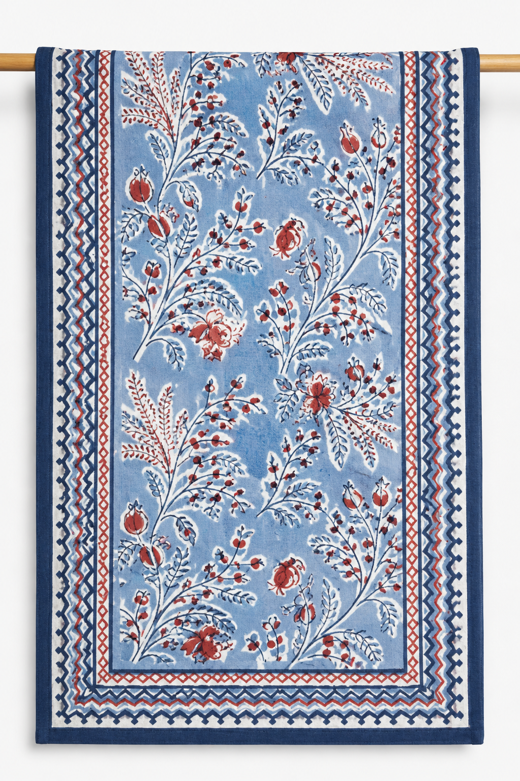 Grecian Palm Red, White, & Blue Tea Towel