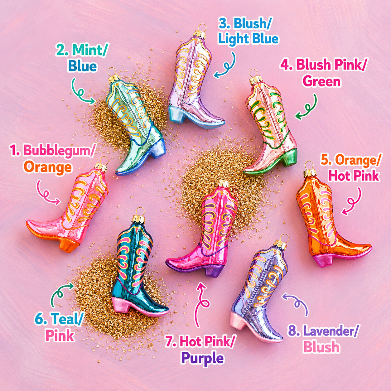 Glitter Up Cowboy Boot Ornament