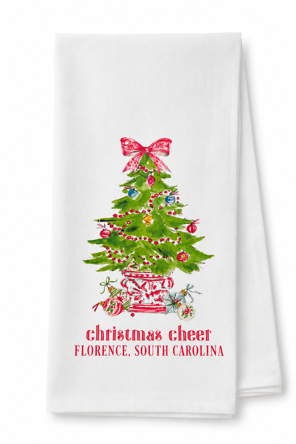 Christmas Cheer | Florence, SC Tea Towel