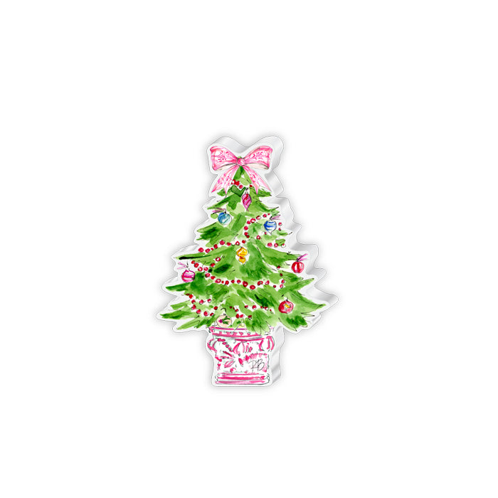 Christmas Tree in Pink Chinoiserie Pot Small Acrylic