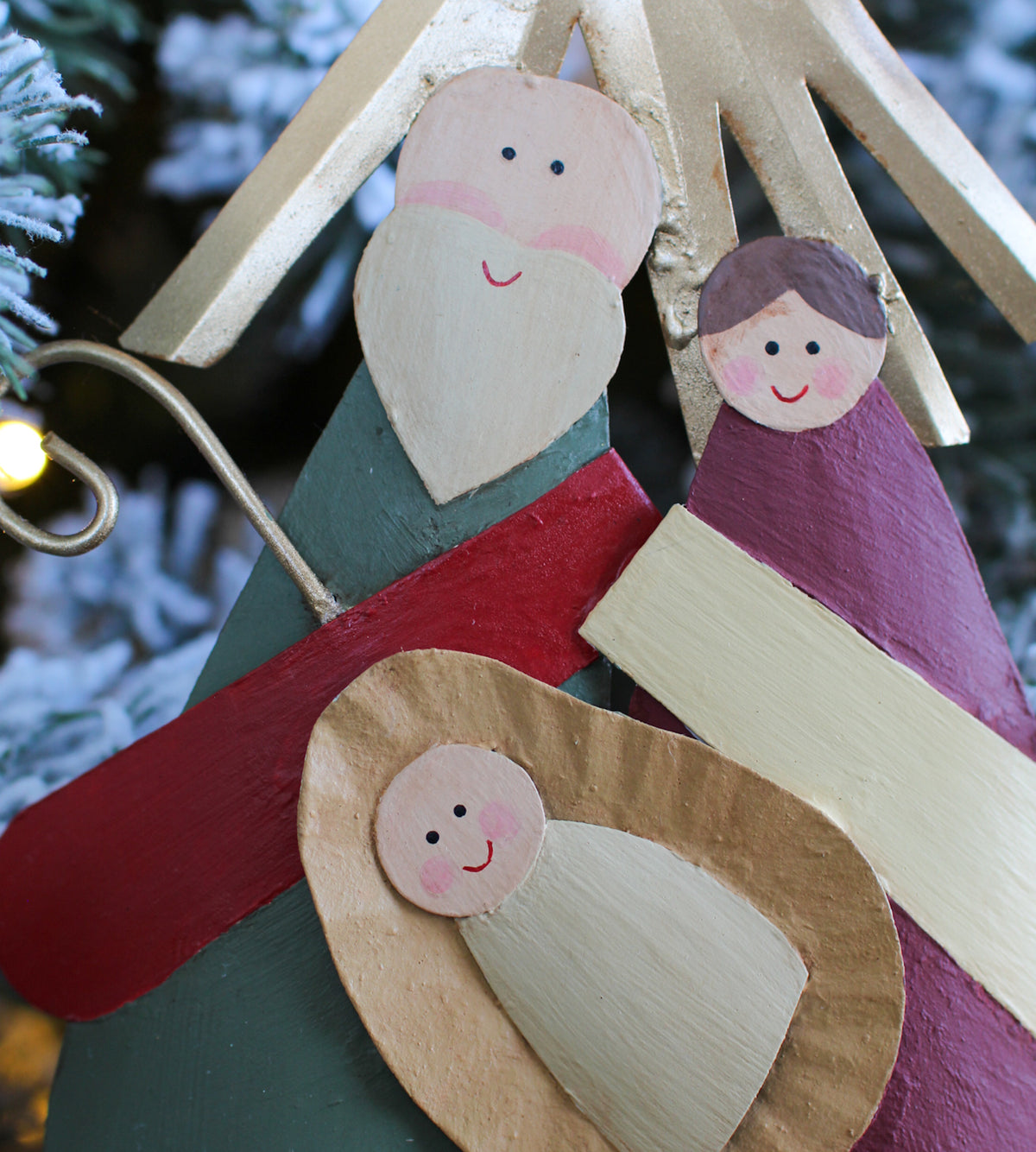 Large Tin Nativity Ornament