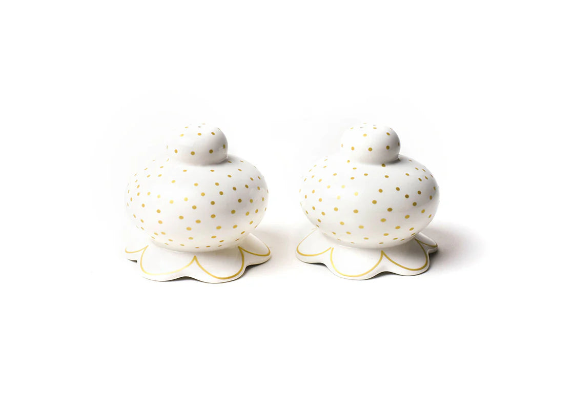 DECO GOLD SCALLOP SALT AND PEPPER SET