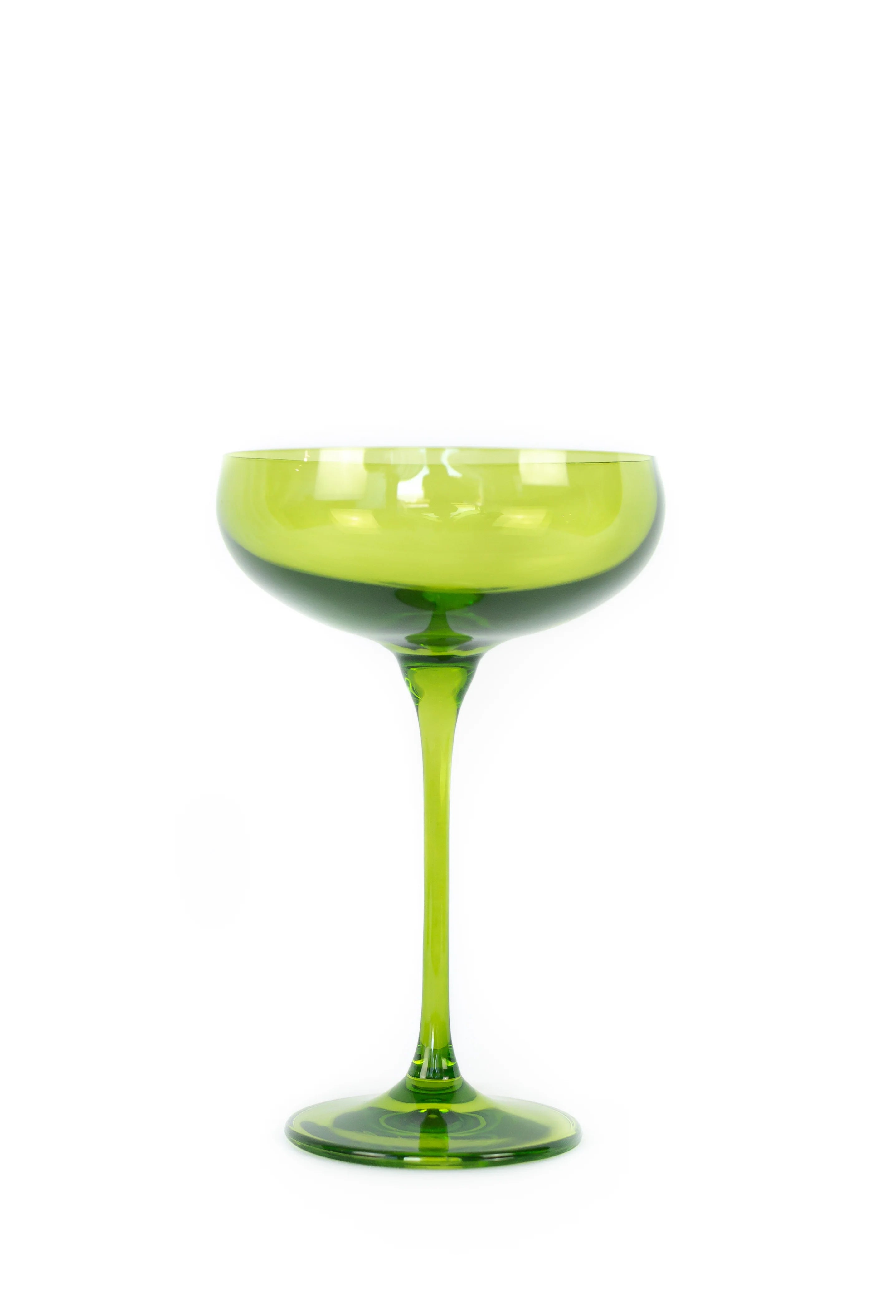 Estelle Champagne Coupe Stemware - Single - Forest Green