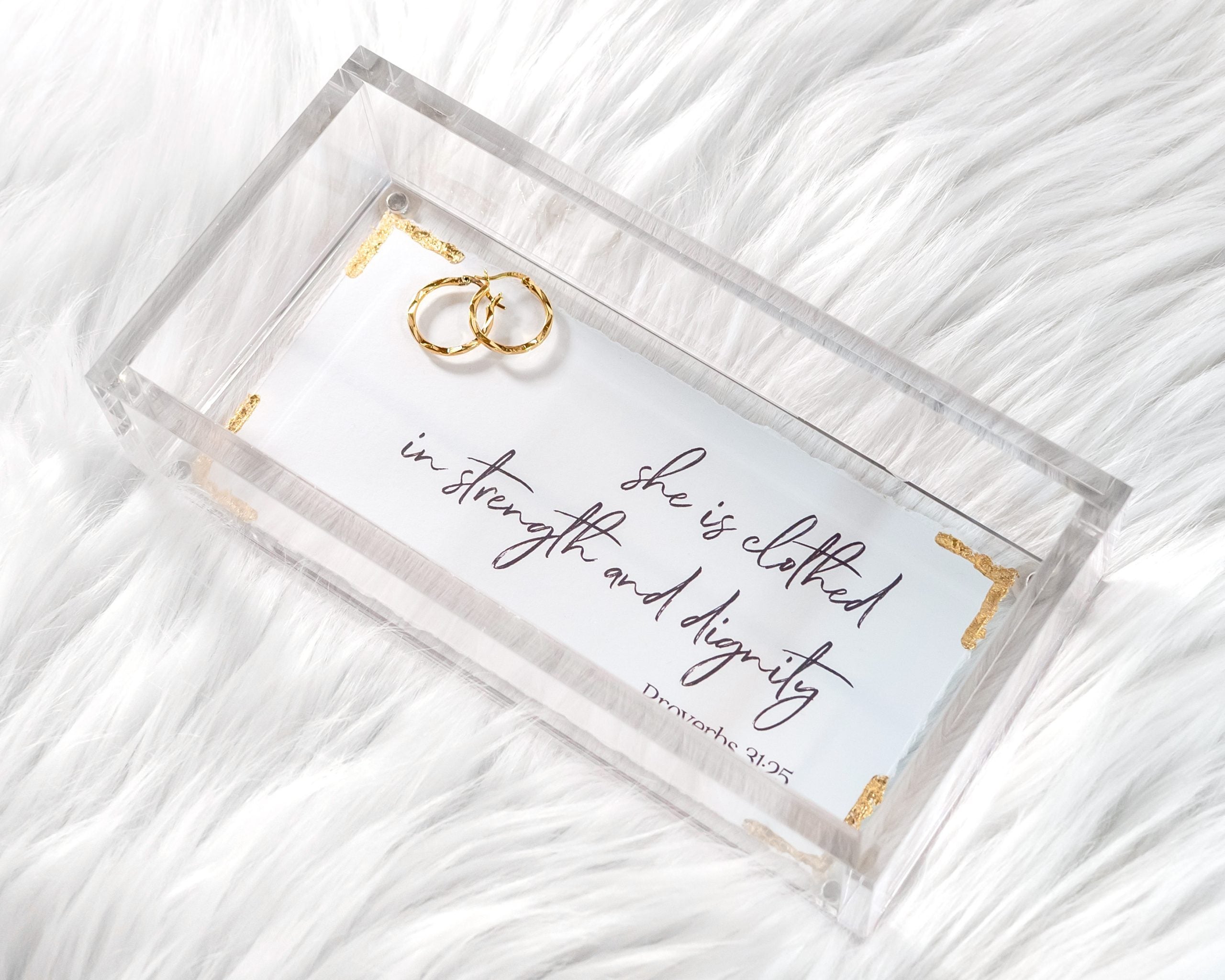 She is Clothed | Proverbs 31:25 Vanity Tray