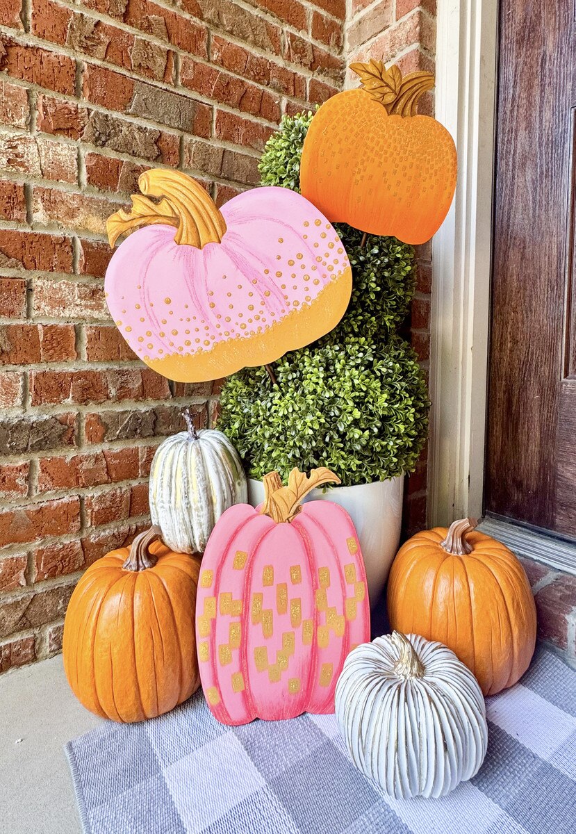 Gold & Orange Pumpkin Stake