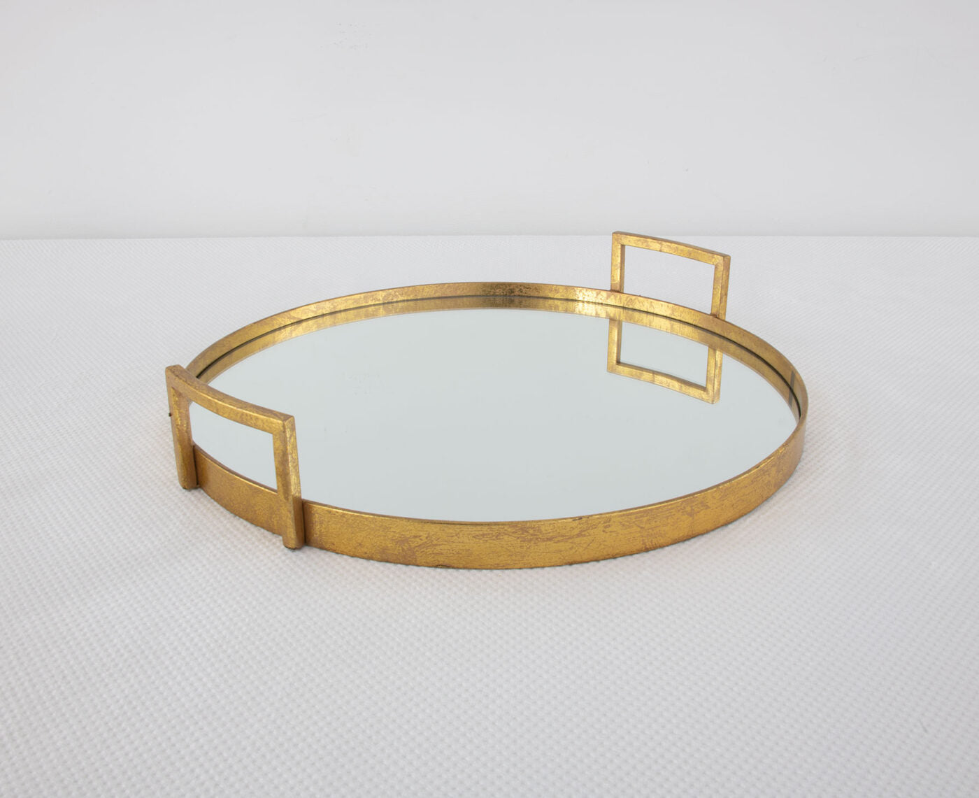 Gold Round Mirrored Tray