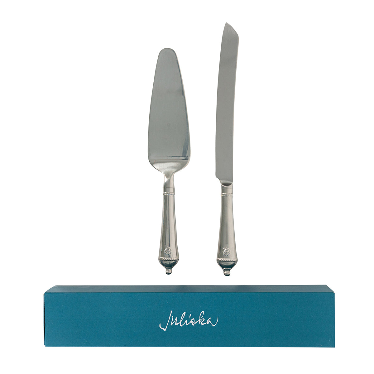 Berry & Thread Cake Knife and Server Set/2pc - Bright Satin