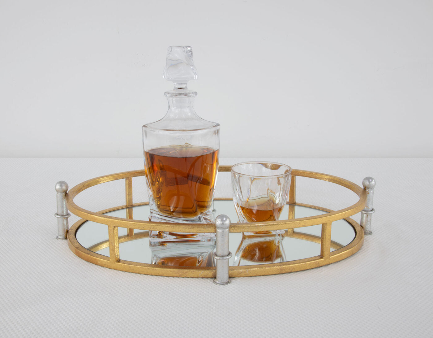 Gold/Silver Oval Mirrored Tray