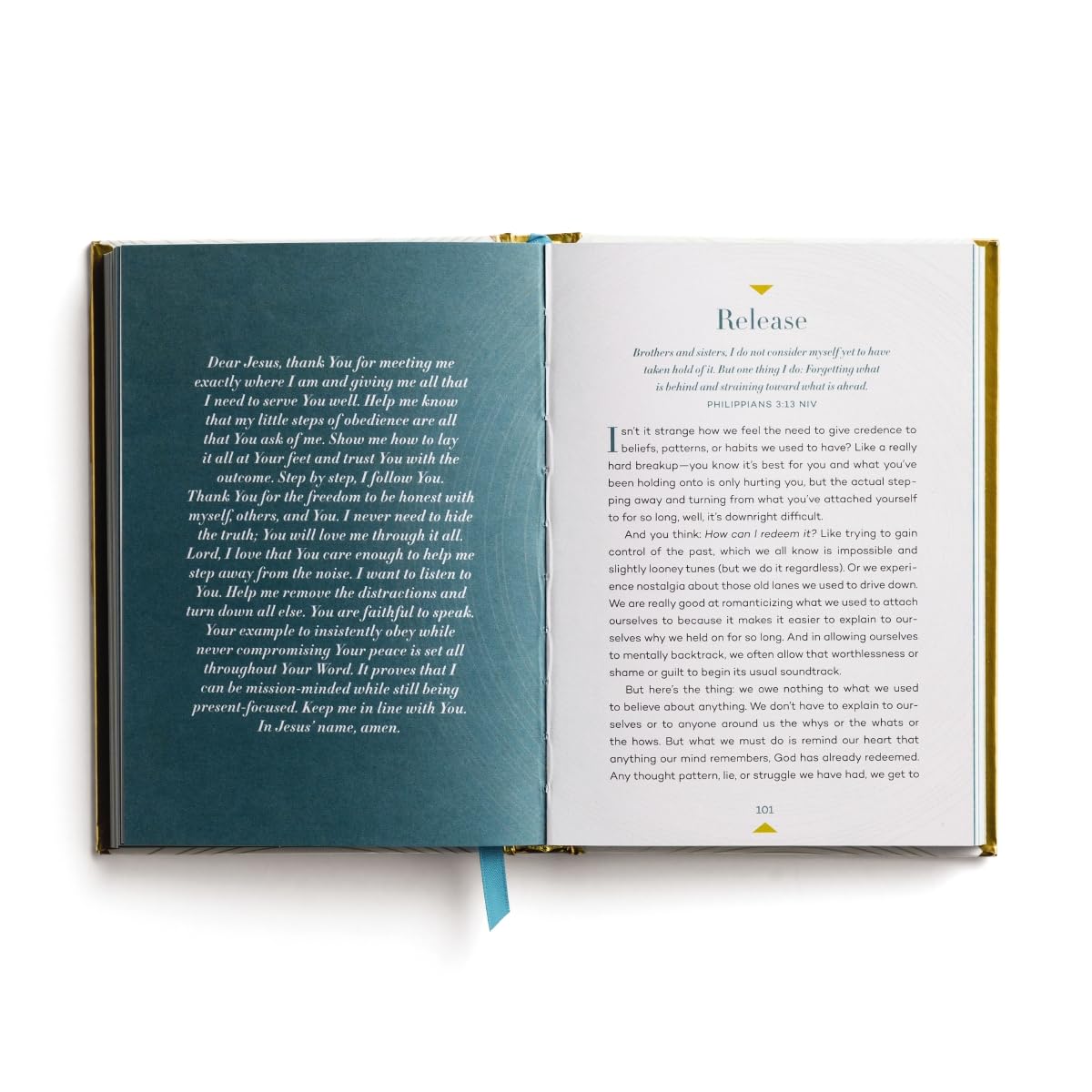 Open book with text on a white background