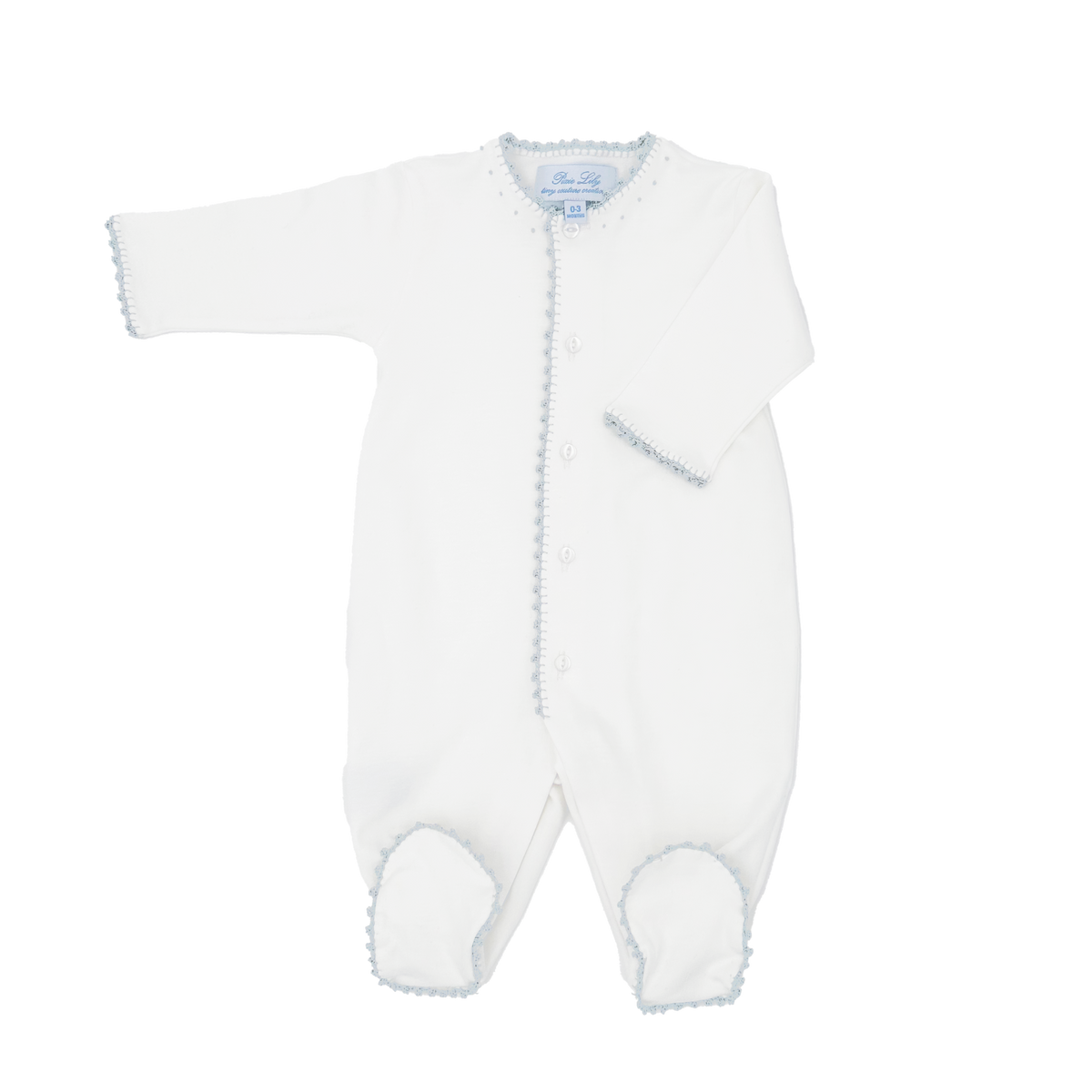 Blue Jersey Footed Romper