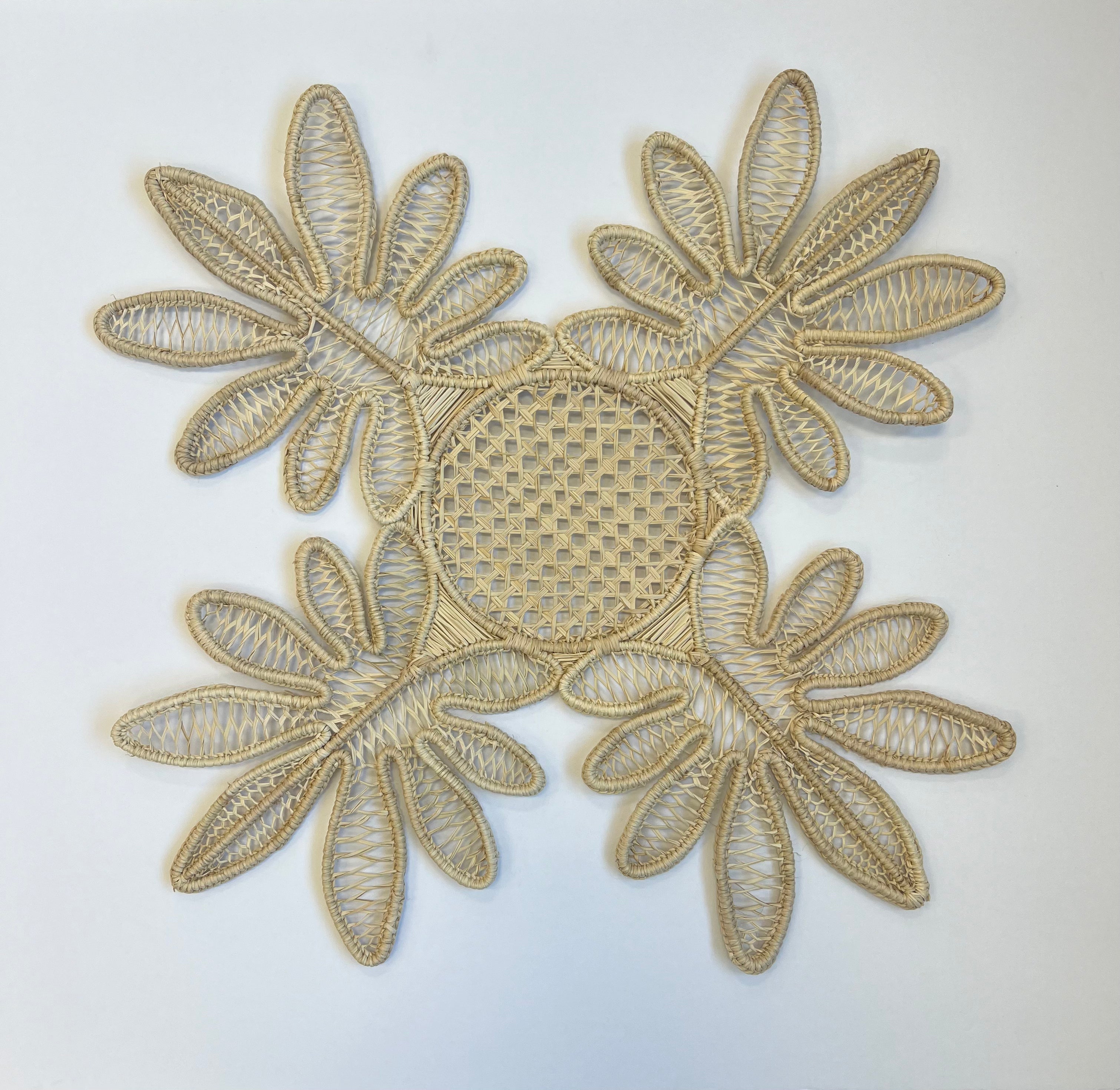 Iraca Palm Square Placemat | Four Leaf Natural