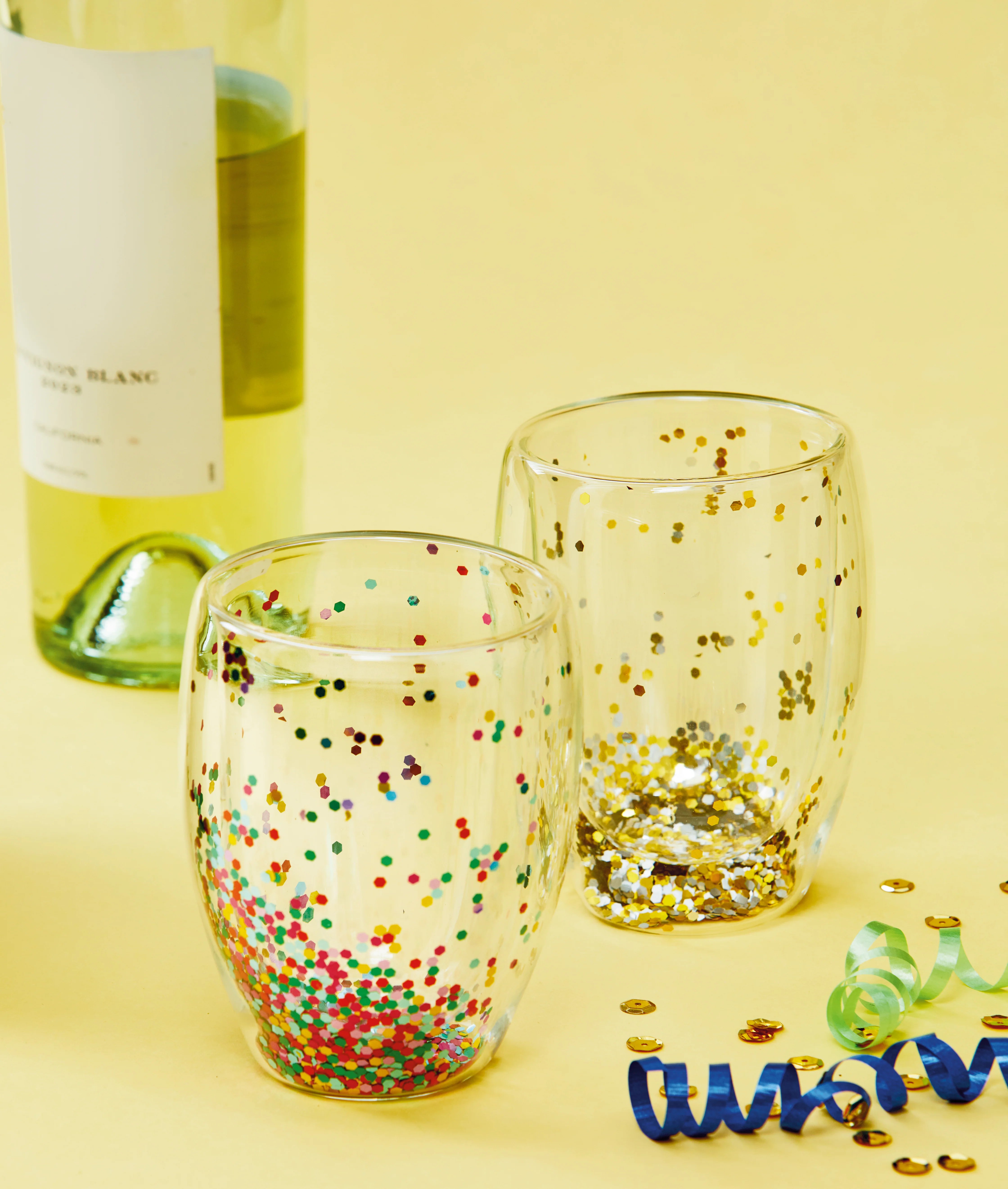 Confetti Double Wall Stemless Wine Glass