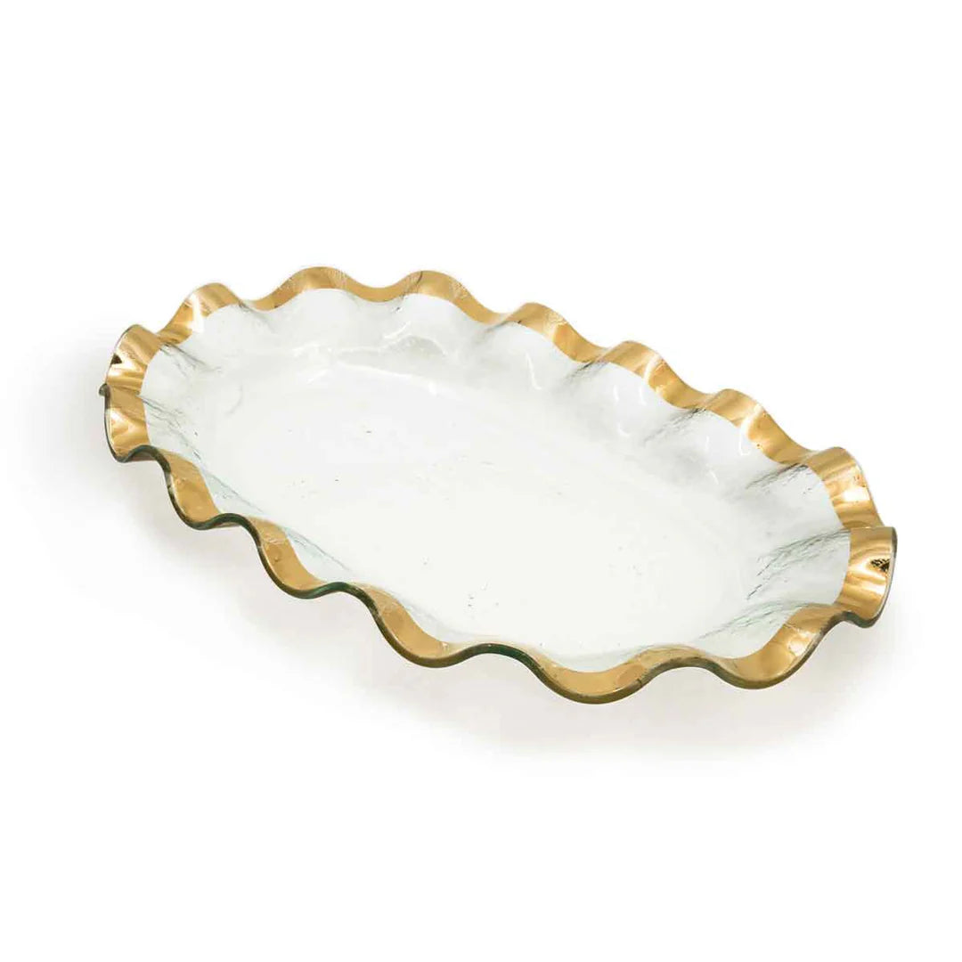 Ruffle Large Shallow Oval Bowl