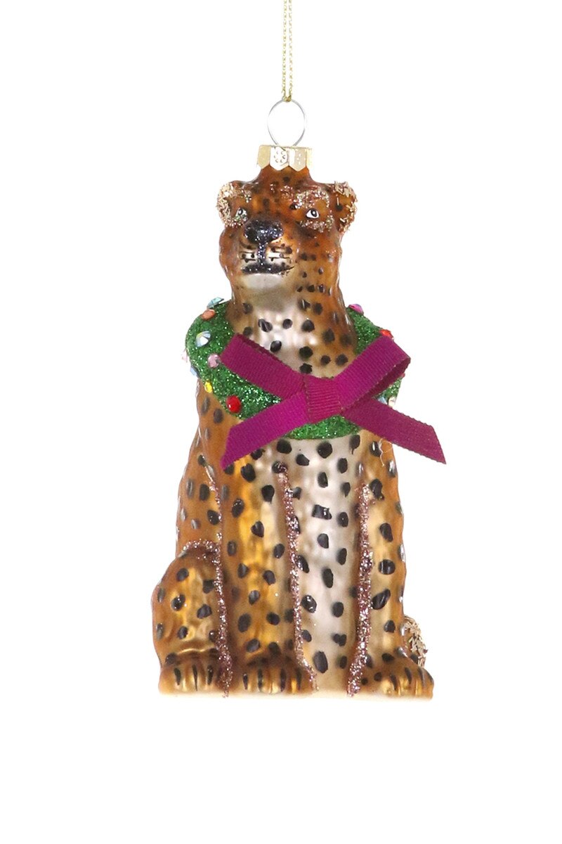 Merry Making Leopard Ornament