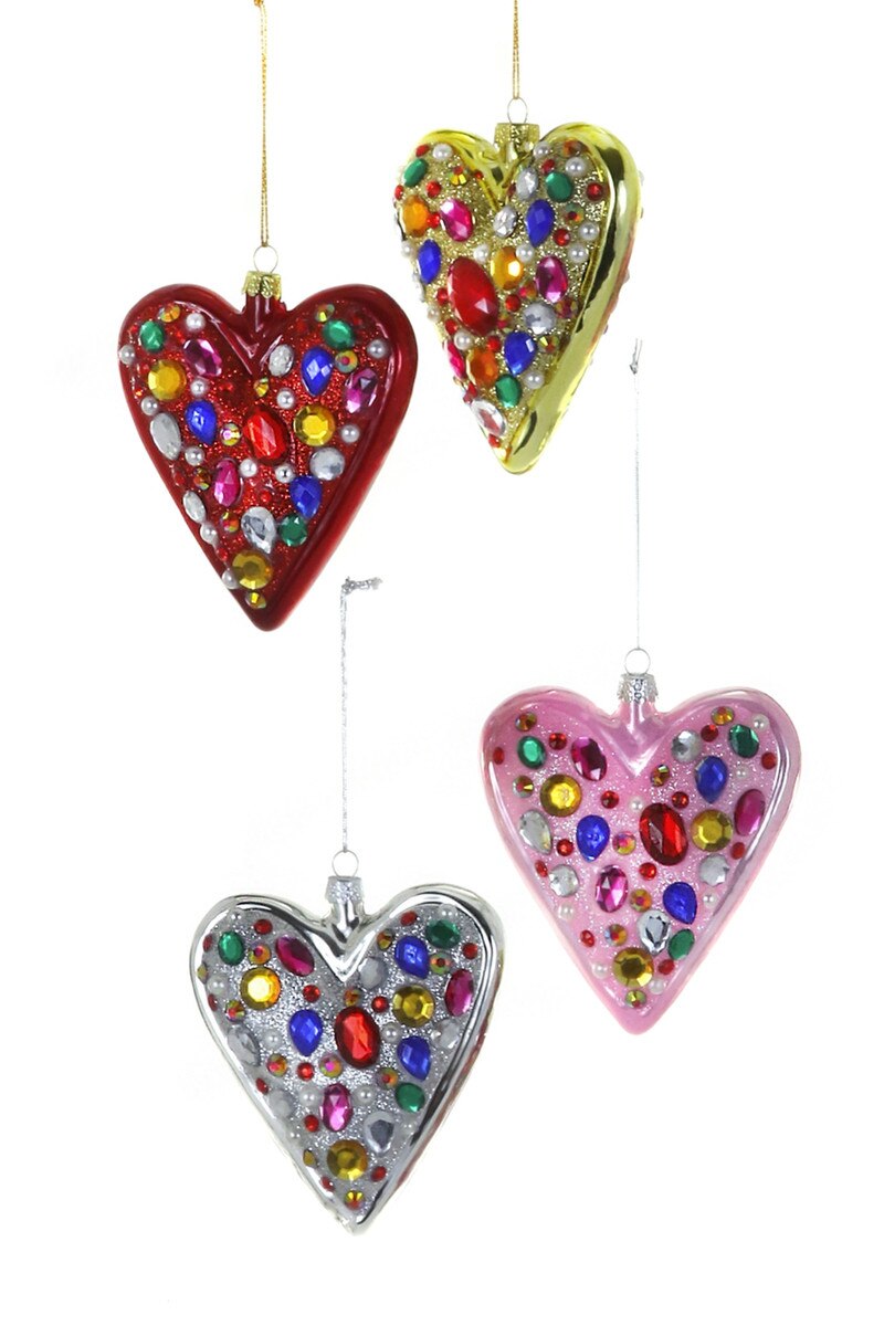 Jewel Encrusted Heart Ornament