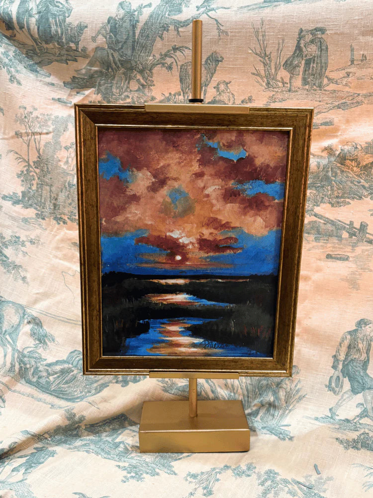 Golden Marsh Sunset Tabletop Art