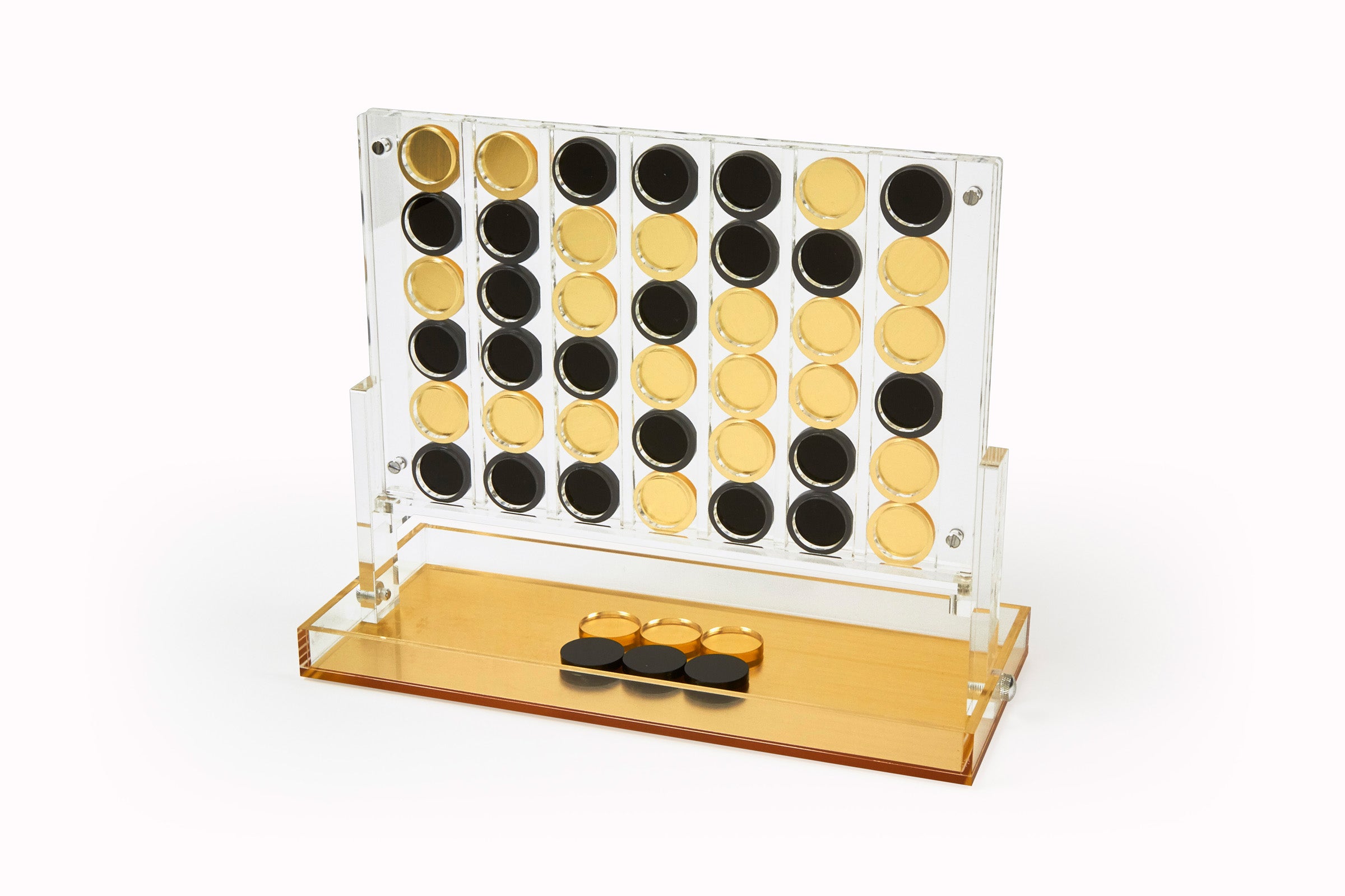 Lucite Connect 4 Game Set - Gold Base