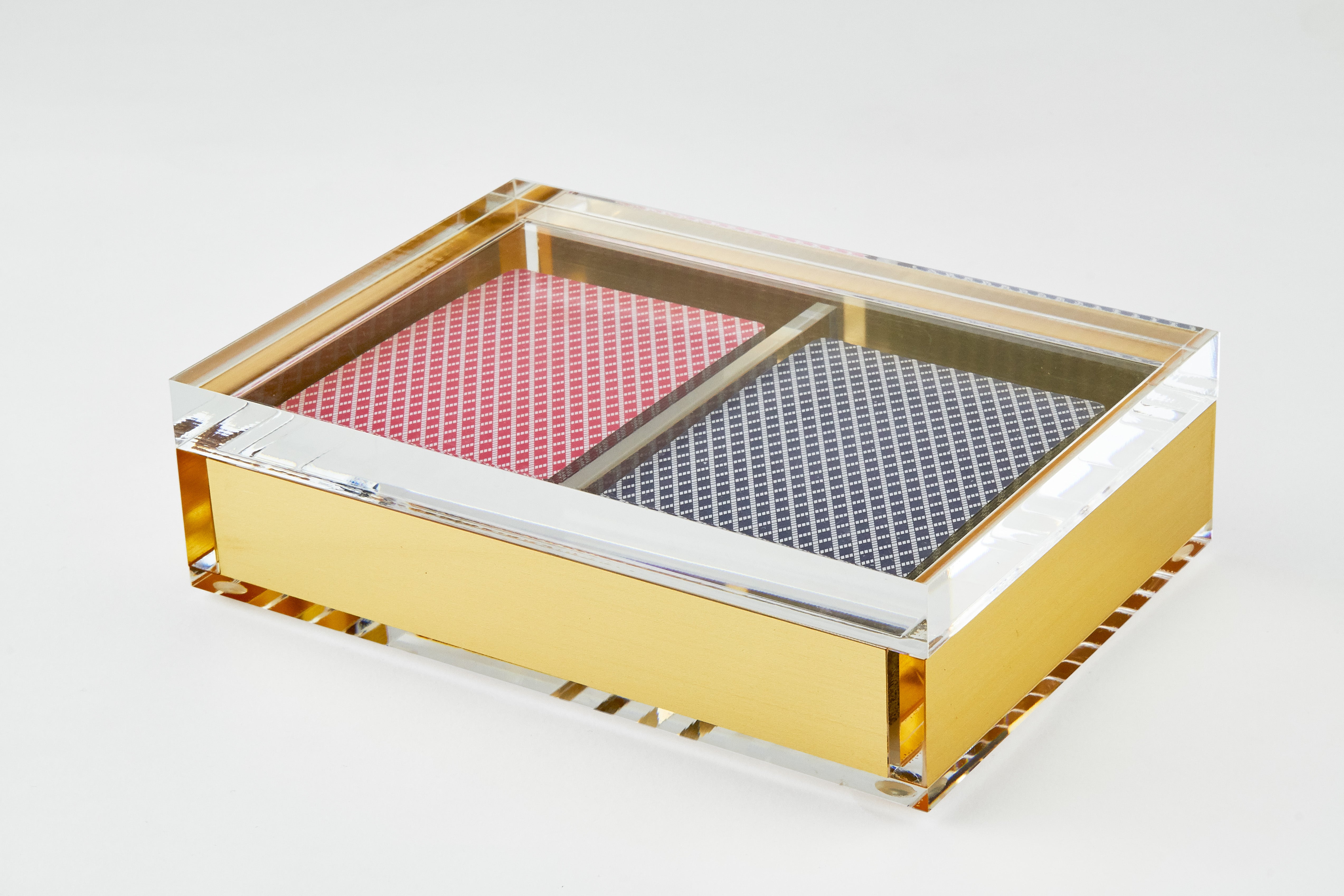 Lucite Card Box - Gold