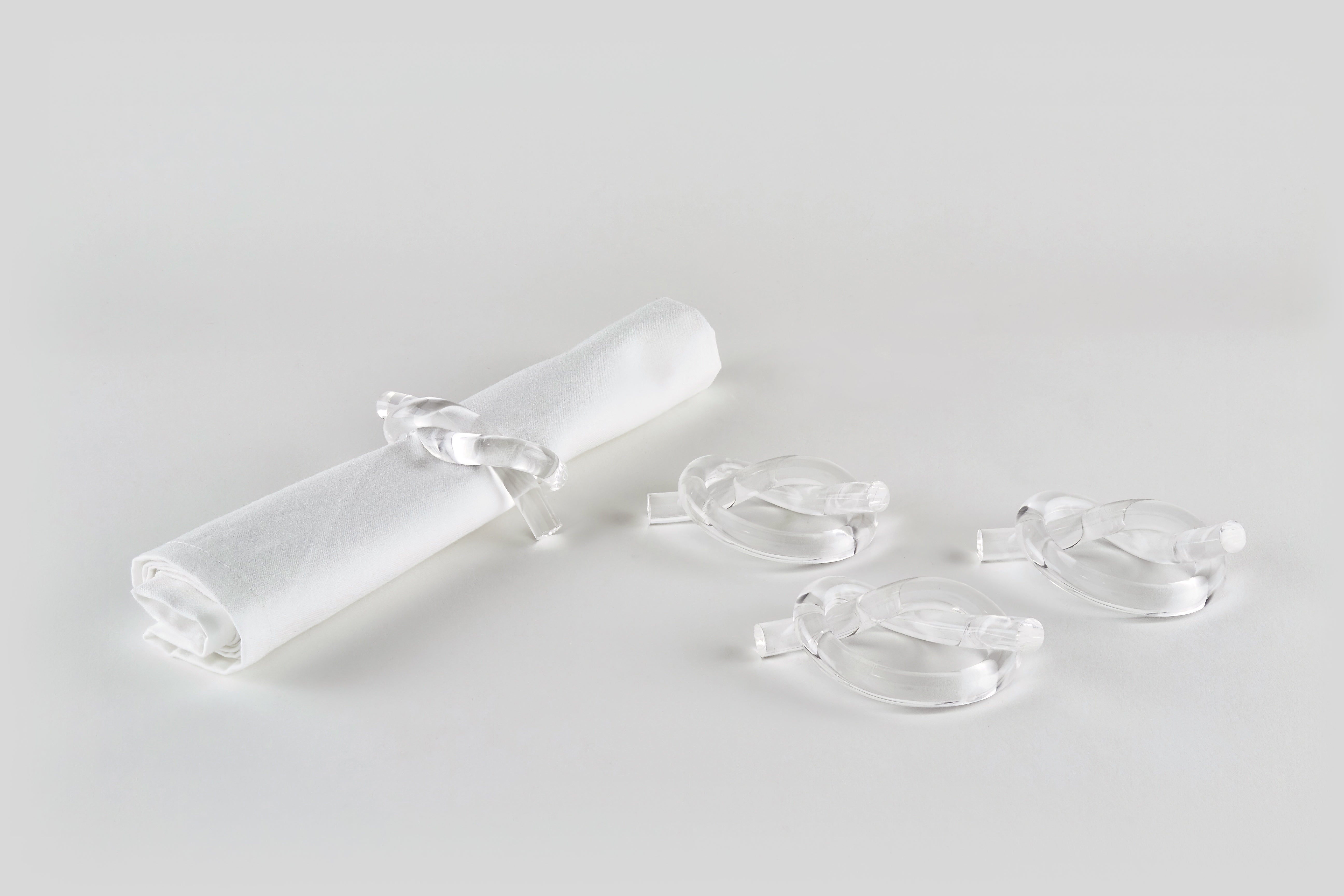 Lucite Napkin Ring S/4 - Clear