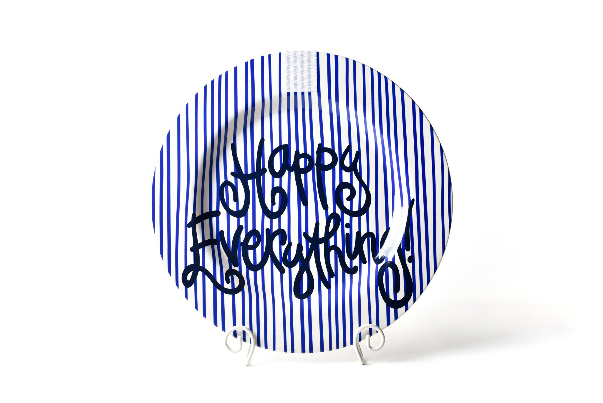 Indigo Skinny Stripe Big Happy Everything! Round Platter