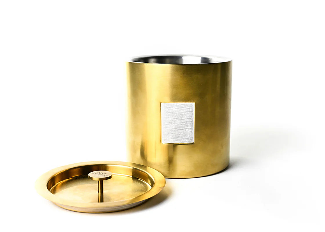 Gold Happy Everything! Mini Ice Bucket with Disk Knob