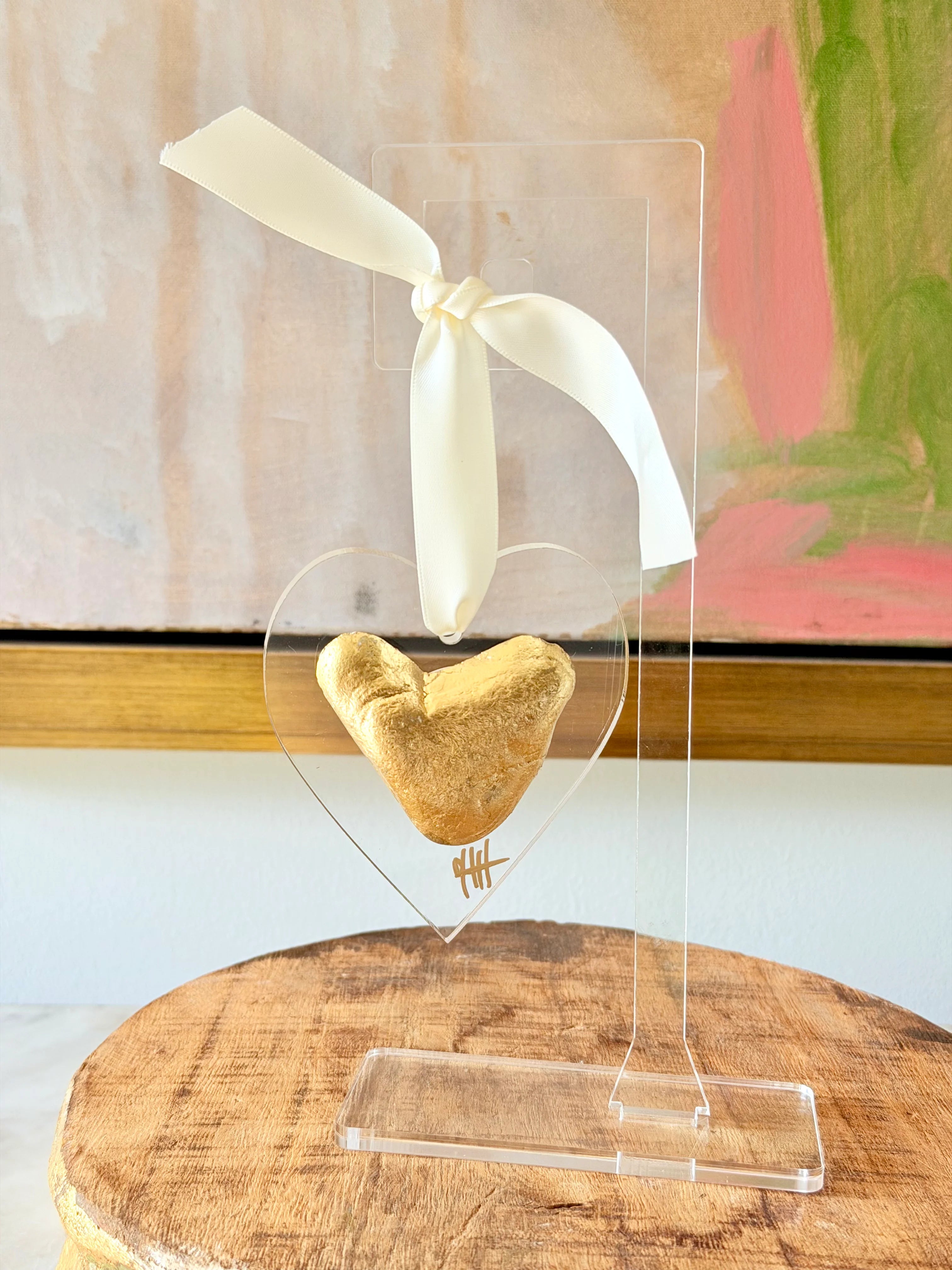 Heart Silhouette Gold Leaf Ornament