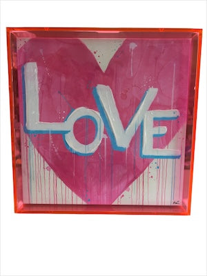 Love Acrylic Box Art - Pink Sides
