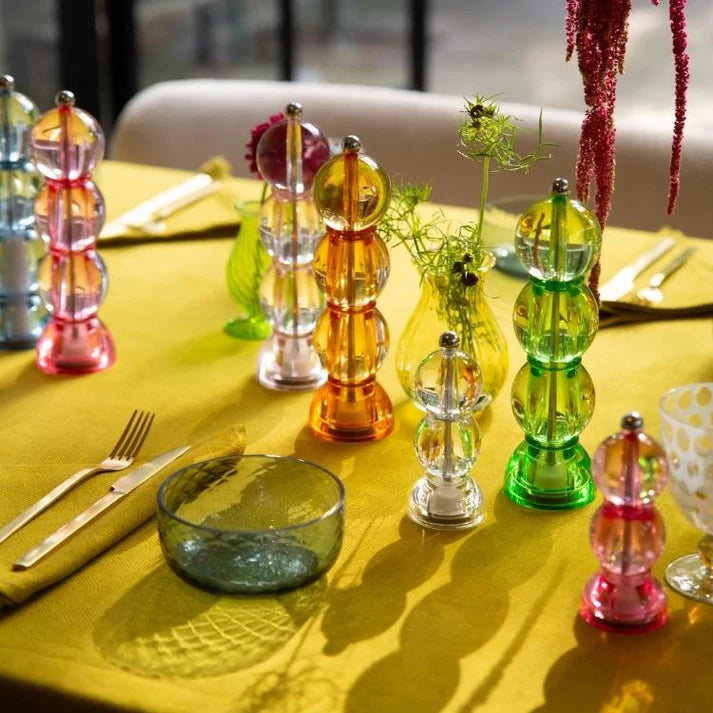 Amber Icy Bobbin Salt or Pepper Mill