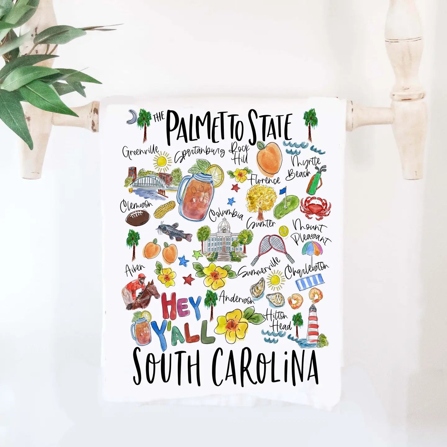 State of South Carolina - Palmetto State Tea Towel