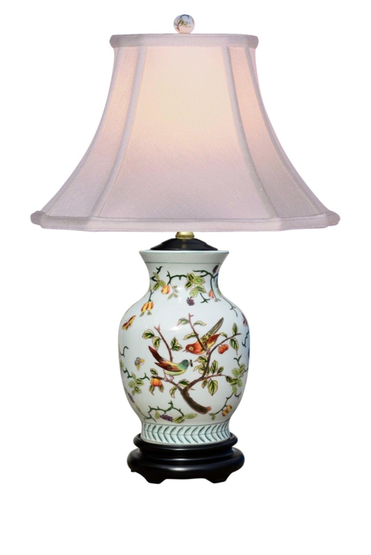 Porcelain Songbirds Vase Lamp