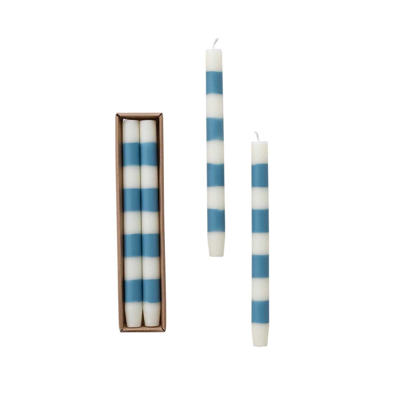 Pair of Taper Candles with Stripes
