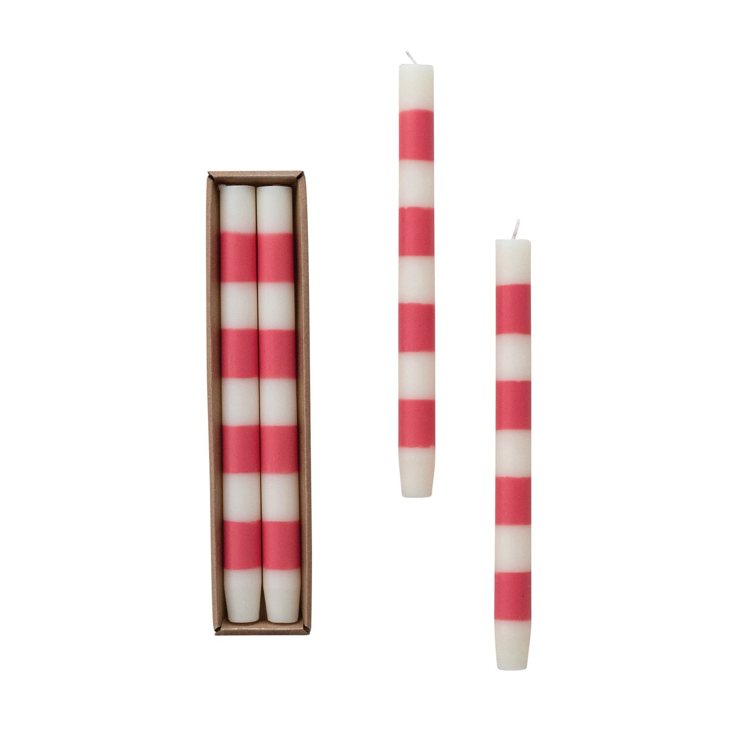 Pair of Taper Candles with Stripes