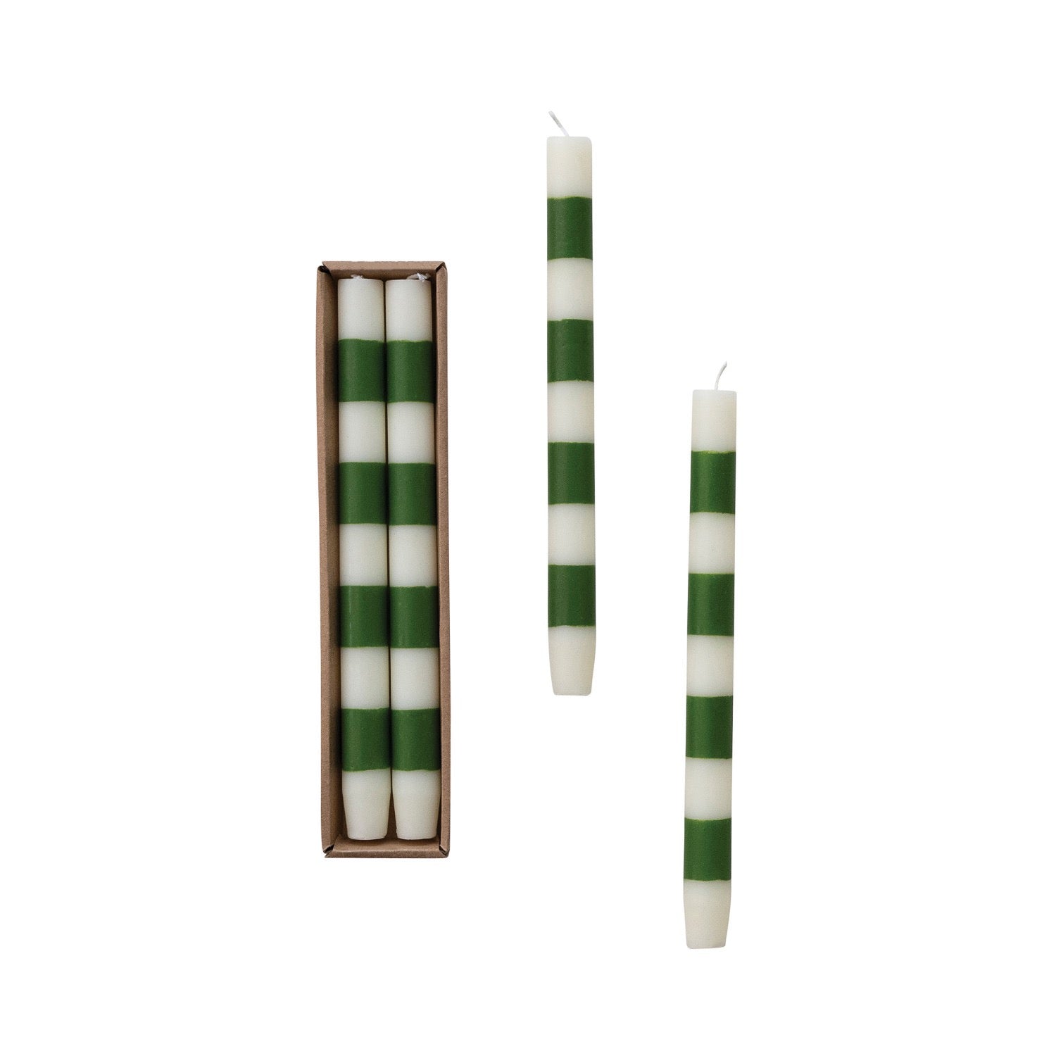 Pair of Taper Candles with Stripes