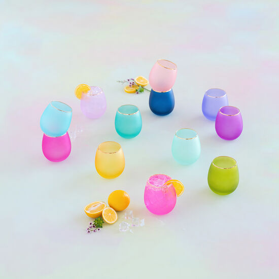 Frosted Sipper, 12 Asst, Glass, 3.75" x 4"