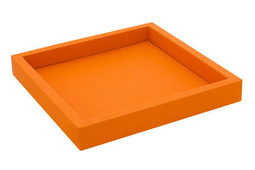 7x7 Faux Leather Tray - Orange