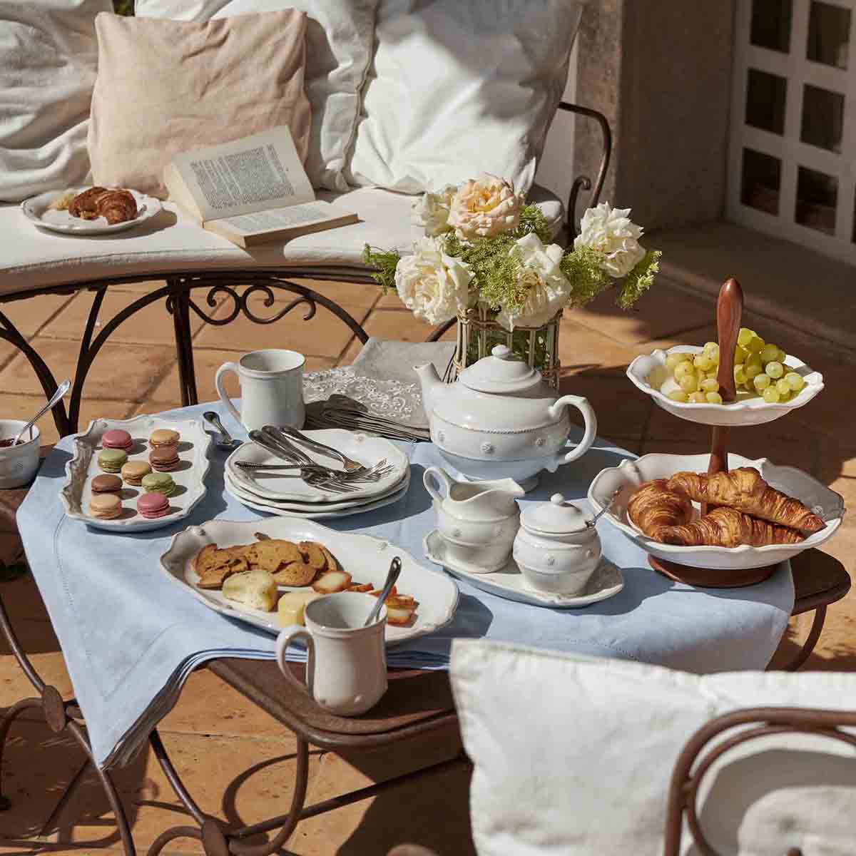 Berry & Thread Sugar and Creamer Set/3pc - Whitewash