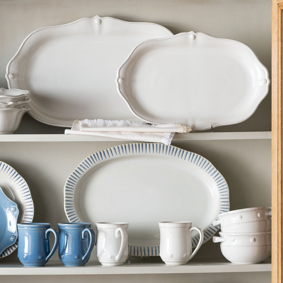 Berry & Thread Whitewash 12" Oval Serving Bowl