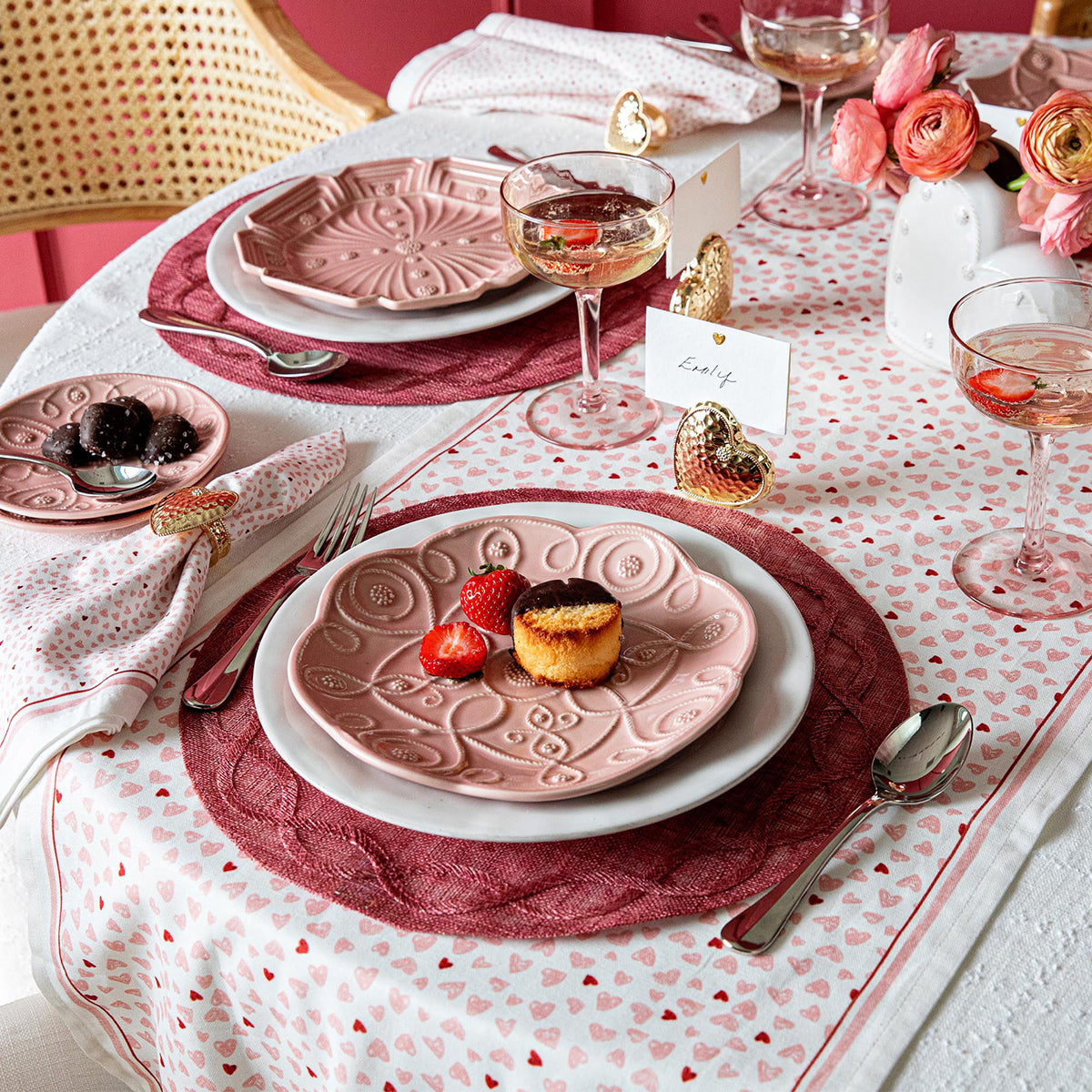 Jardins Du Monde Dessert/Salad Plate Assorted Set of 4 - Blush